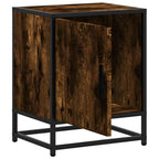 Comodini Rovere Fumo 2 pz 40x31x50 cm Legno Multistrato Metallo