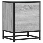 Comodino Grigio Sonoma 40x31x50 cm Legno Multistrato e Metallo