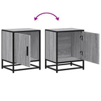 Comodino Grigio Sonoma 40x31x50 cm Legno Multistrato e Metallo