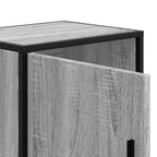 Comodino Grigio Sonoma 40x31x50 cm Legno Multistrato e Metallo