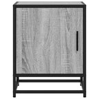 Comodini 2pz Grigio Sonoma 40x31x50cm Legno Multistrato Metallo