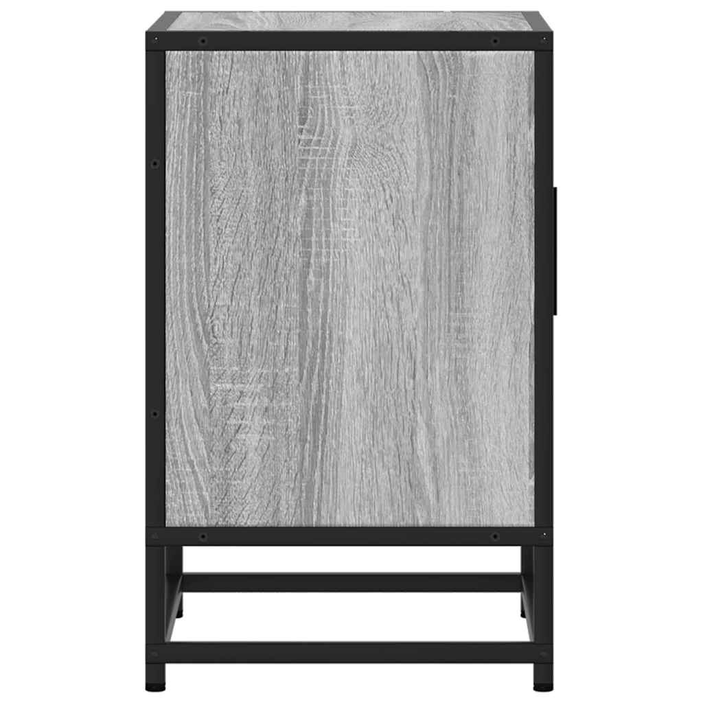 Comodini 2pz Grigio Sonoma 40x31x50cm Legno Multistrato Metallo
