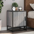 Comodini 2pz Grigio Sonoma 40x31x50cm Legno Multistrato Metallo