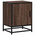 Comodino Rovere Marrone 40x31x50 cm Legno Multistrato e Metallo