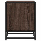 Comodino Rovere Marrone 40x31x50 cm Legno Multistrato e Metallo