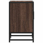 Comodino Rovere Marrone 40x31x50 cm Legno Multistrato e Metallo
