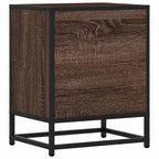 Comodino Rovere Marrone 40x31x50 cm Legno Multistrato e Metallo