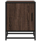 Comodini Rovere Marrone 2 pz Legno Multistrato e Metallo