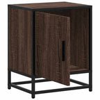 Comodini Rovere Marrone 2 pz Legno Multistrato e Metallo