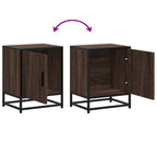 Comodini Rovere Marrone 2 pz Legno Multistrato e Metallo