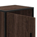 Comodini Rovere Marrone 2 pz Legno Multistrato e Metallo