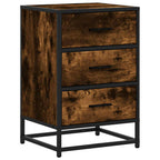 Comodino Rovere Fumo 40x34,5x60 cm Legno Multistrato e Metallo