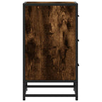 Comodino Rovere Fumo 40x34,5x60 cm Legno Multistrato e Metallo