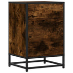 Comodino Rovere Fumo 40x34,5x60 cm Legno Multistrato e Metallo