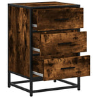 Comodino Rovere Fumo 40x34,5x60 cm Legno Multistrato e Metallo