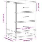 Comodino Rovere Fumo 40x34,5x60 cm Legno Multistrato e Metallo