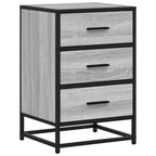 Comodino Grigio Sonoma 40x34,5x60 cm Legno Multistrato Metallo