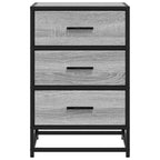 Comodino Grigio Sonoma 40x34,5x60 cm Legno Multistrato Metallo
