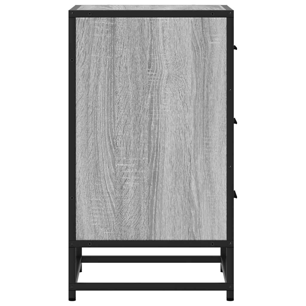 Comodino Grigio Sonoma 40x34,5x60 cm Legno Multistrato Metallo