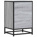 Comodino Grigio Sonoma 40x34,5x60 cm Legno Multistrato Metallo