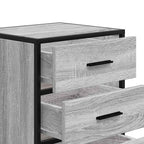 Comodino Grigio Sonoma 40x34,5x60 cm Legno Multistrato Metallo