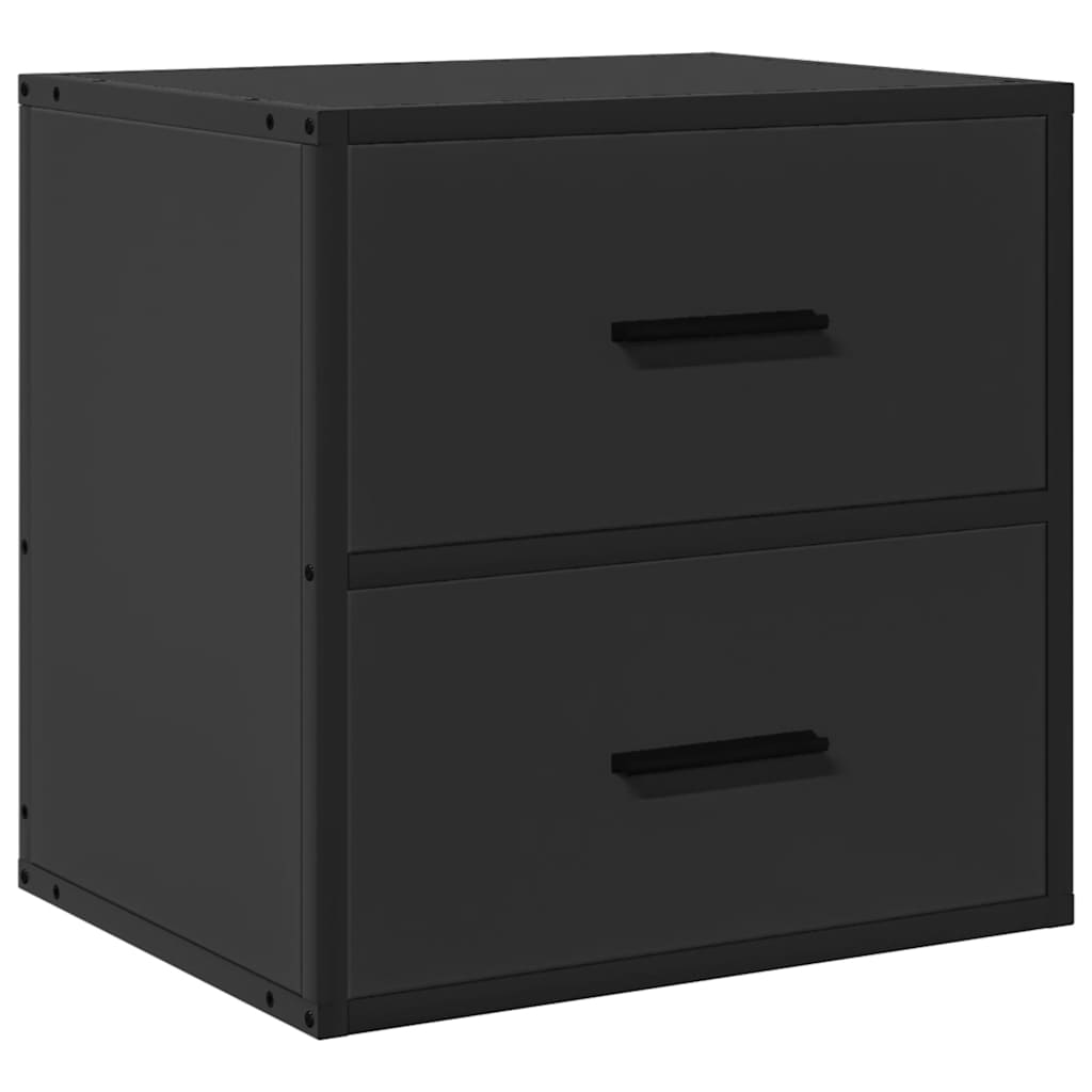 Comodino a Muro Nero 40x31x39,5 cm