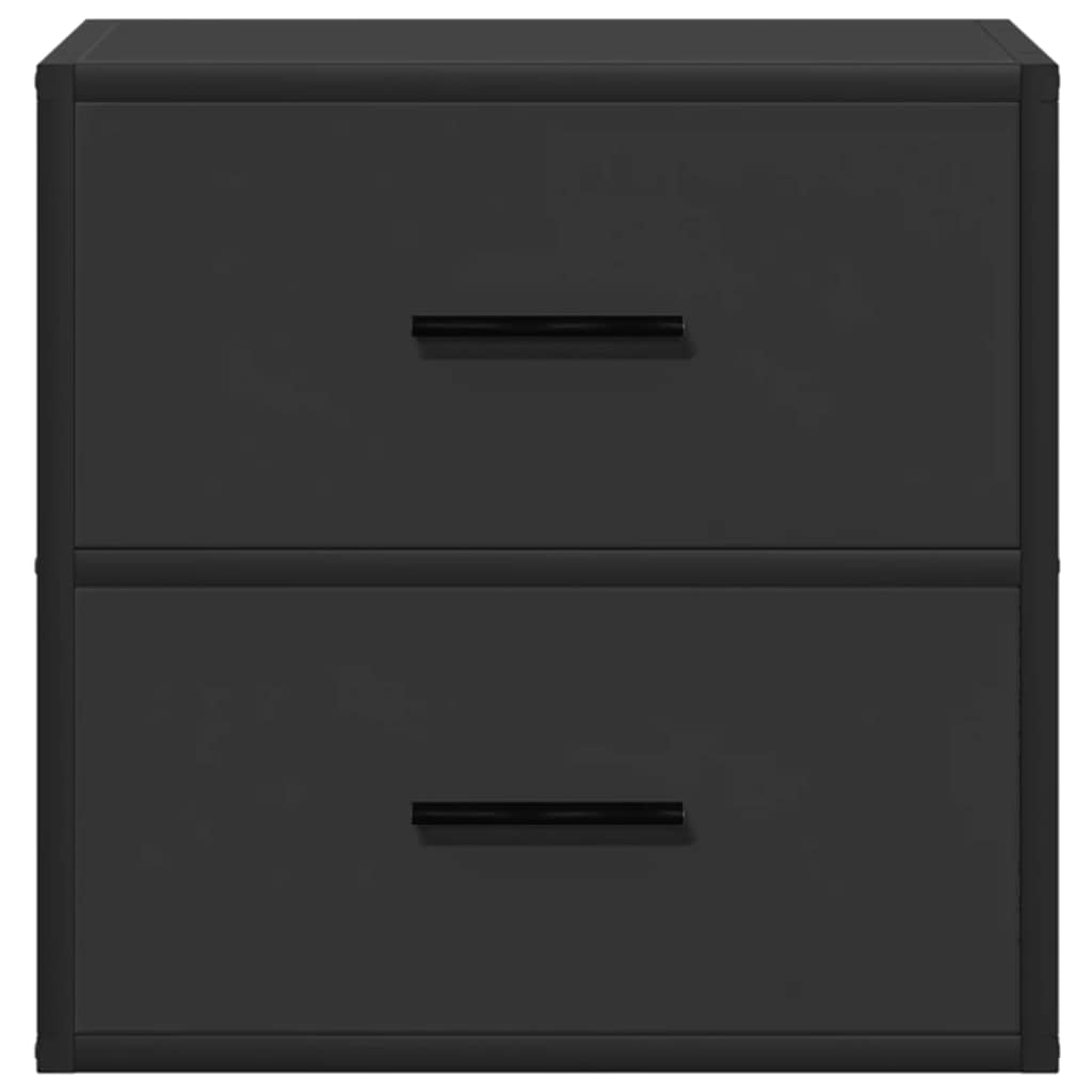 Comodini a Muro 2 pz Nero 40x31x39,5 cm