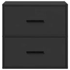 Comodini a Muro 2 pz Nero 40x31x39,5 cm