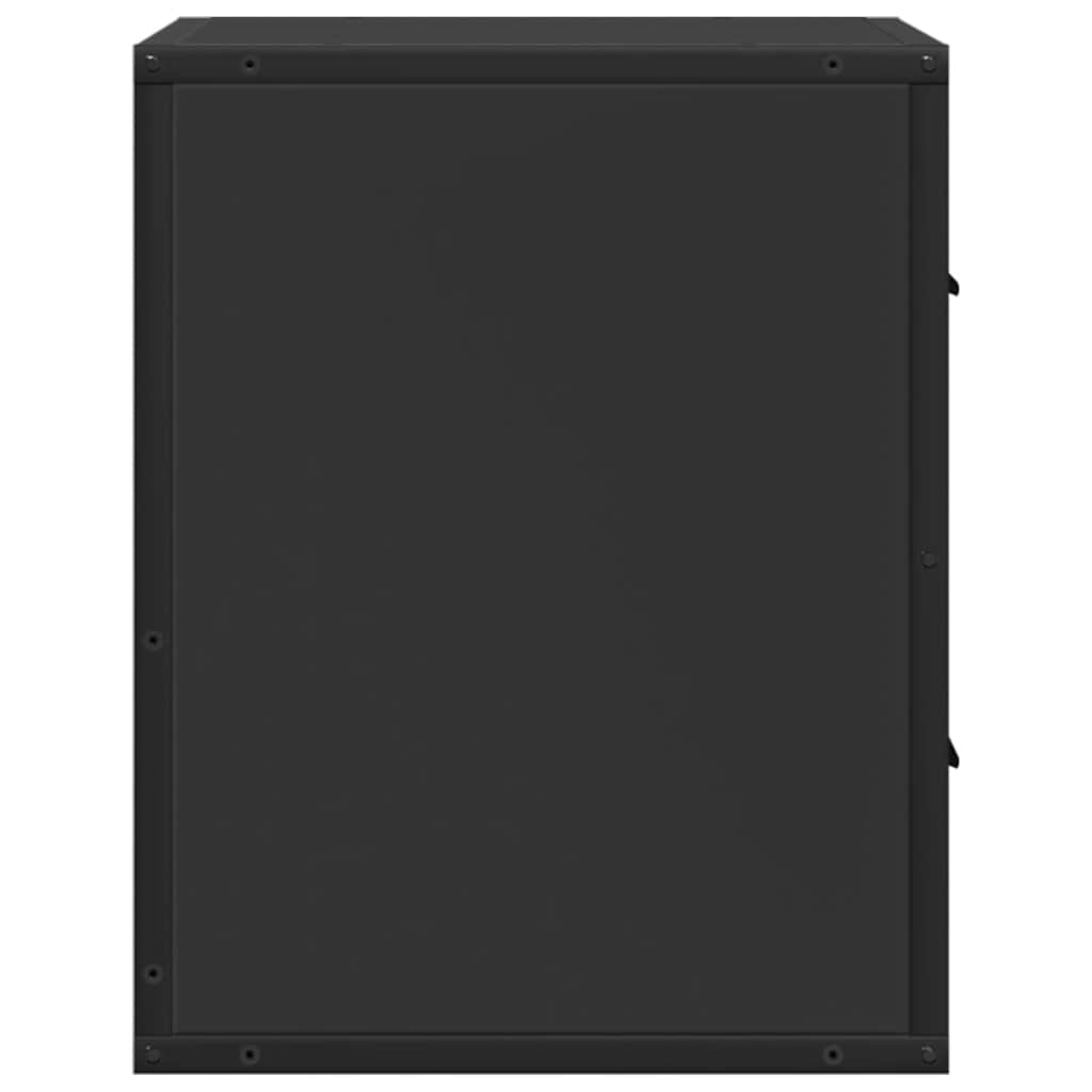 Comodini a Muro 2 pz Nero 40x31x39,5 cm