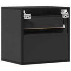 Comodini a Muro 2 pz Nero 40x31x39,5 cm