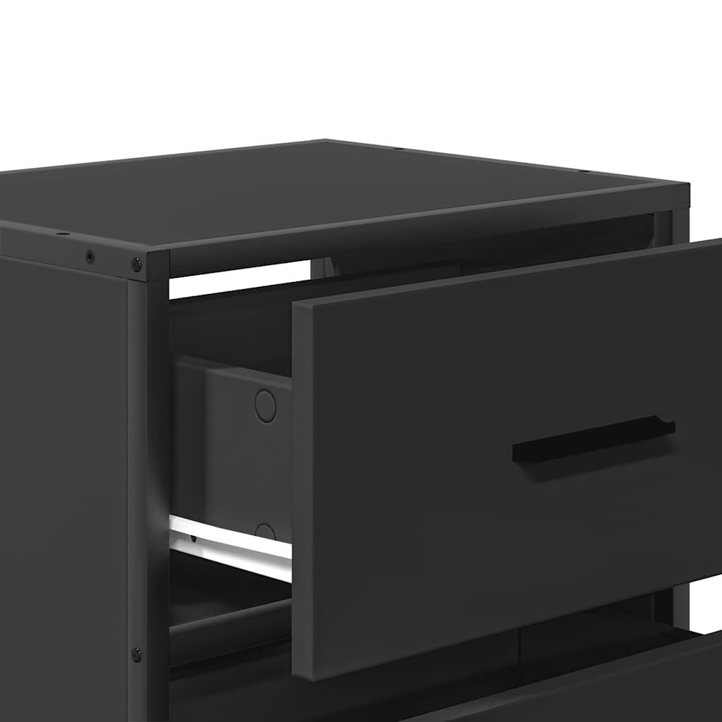 Comodini a Muro 2 pz Nero 40x31x39,5 cm