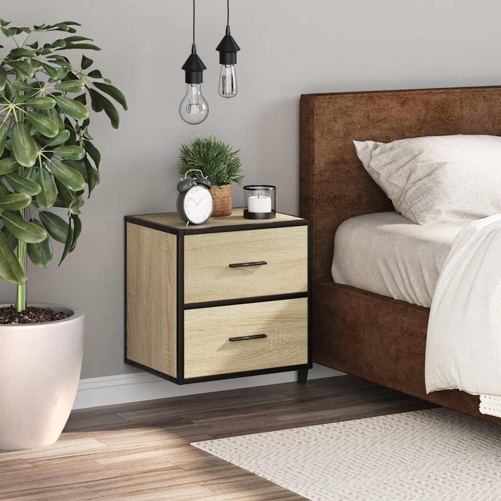 Comodino a Muro Rovere Sonoma 40x31x39,5 cm