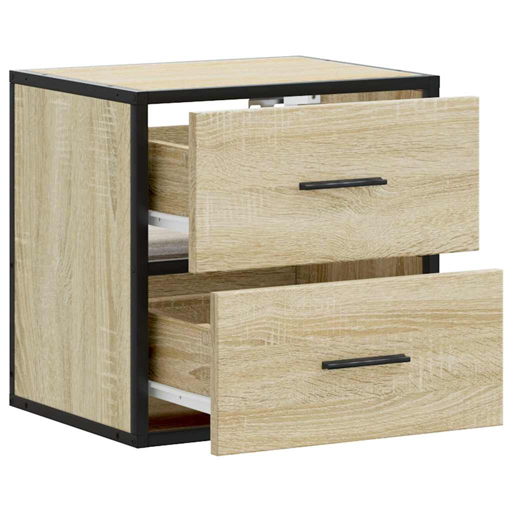 Comodino a Muro Rovere Sonoma 40x31x39,5 cm