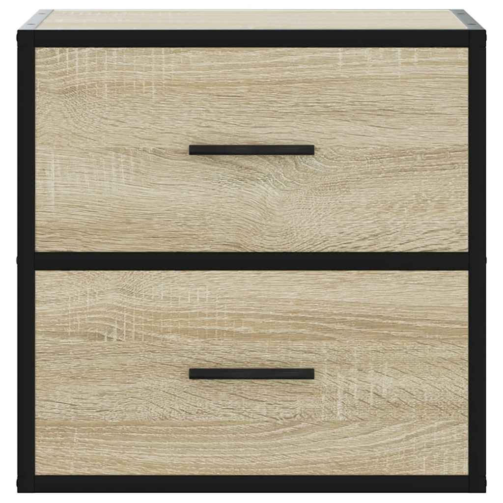 Comodini a Muro 2 pz Rovere Sonoma 40x31x39,5 cm