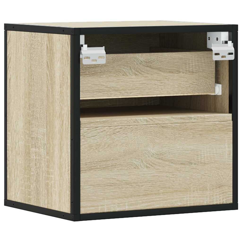 Comodini a Muro 2 pz Rovere Sonoma 40x31x39,5 cm