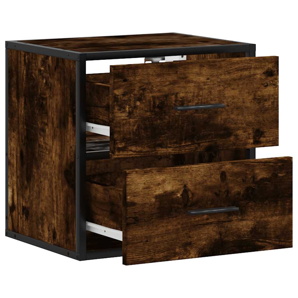 Comodino a Muro Rovere Fumo 40x31x39,5 cm