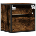 Comodini a Muro 2 pz Rovere Fumo 40x31x39,5 cm