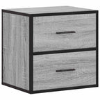 Comodino a Muro Grigio Sonoma 40x31x39,5 cm
