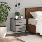 Comodino a Muro Grigio Sonoma 40x31x39,5 cm