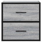 Comodino a Muro Grigio Sonoma 40x31x39,5 cm