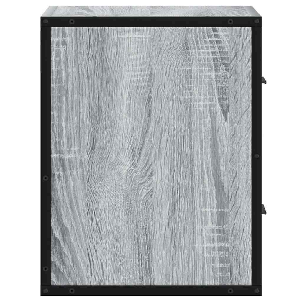 Comodino a Muro Grigio Sonoma 40x31x39,5 cm