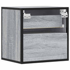 Comodino a Muro Grigio Sonoma 40x31x39,5 cm