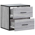 Comodino a Muro Grigio Sonoma 40x31x39,5 cm