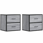 Comodini a Muro 2 pz Grigio Sonoma 40x31x39,5 cm