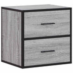 Comodini a Muro 2 pz Grigio Sonoma 40x31x39,5 cm