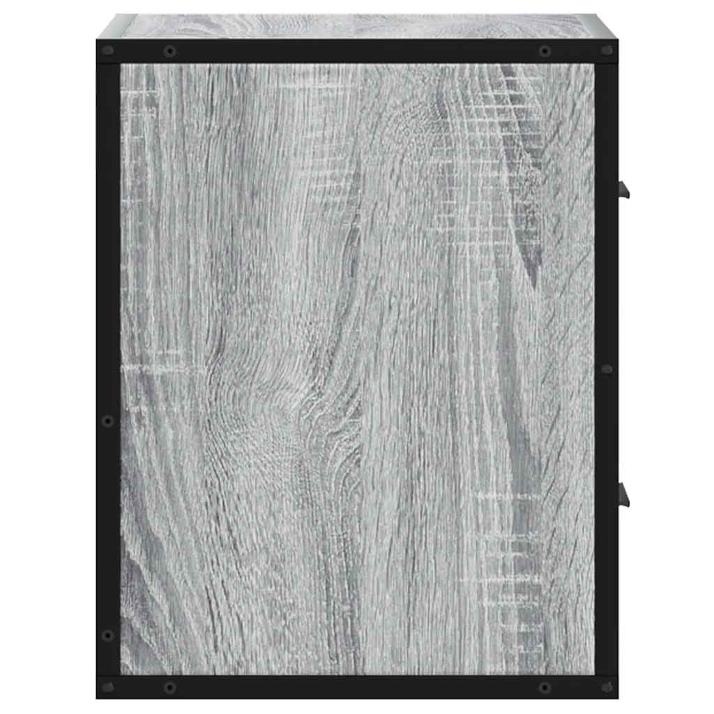 Comodini a Muro 2 pz Grigio Sonoma 40x31x39,5 cm