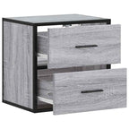 Comodini a Muro 2 pz Grigio Sonoma 40x31x39,5 cm