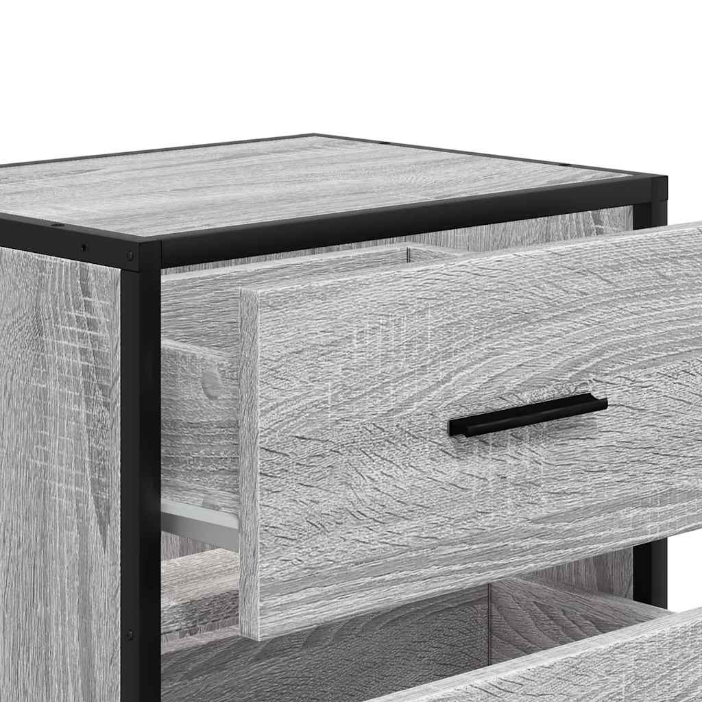 Comodini a Muro 2 pz Grigio Sonoma 40x31x39,5 cm