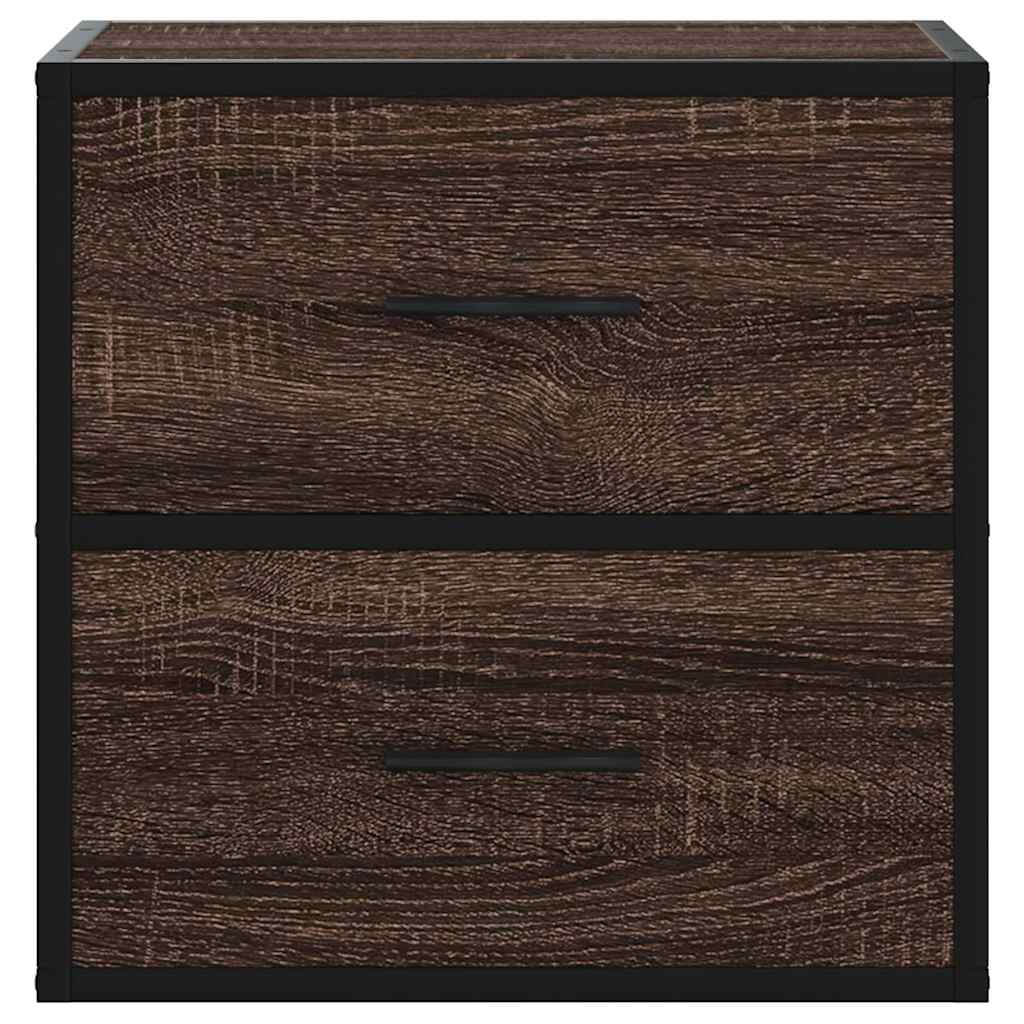 Comodini a Muro 2 pz Rovere Marrone 40x31x39,5 cm
