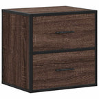 Comodini a Muro 2 pz Rovere Marrone 40x31x39,5 cm